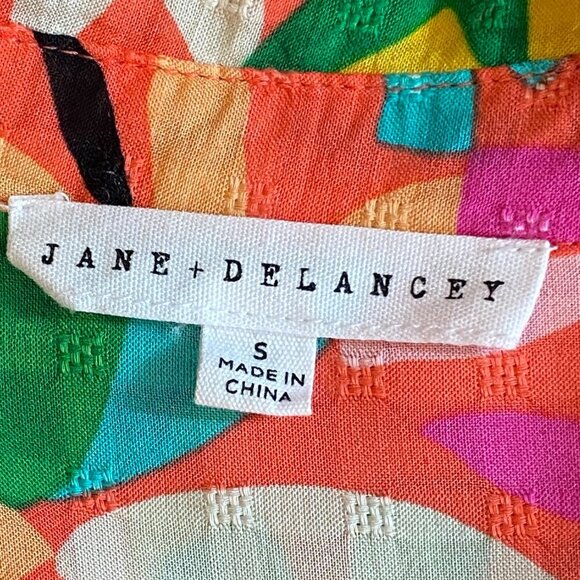 Jane + Delancey Floral Button Down Short Sleeve Shirt Sz S #141S - Picture 6 of 8